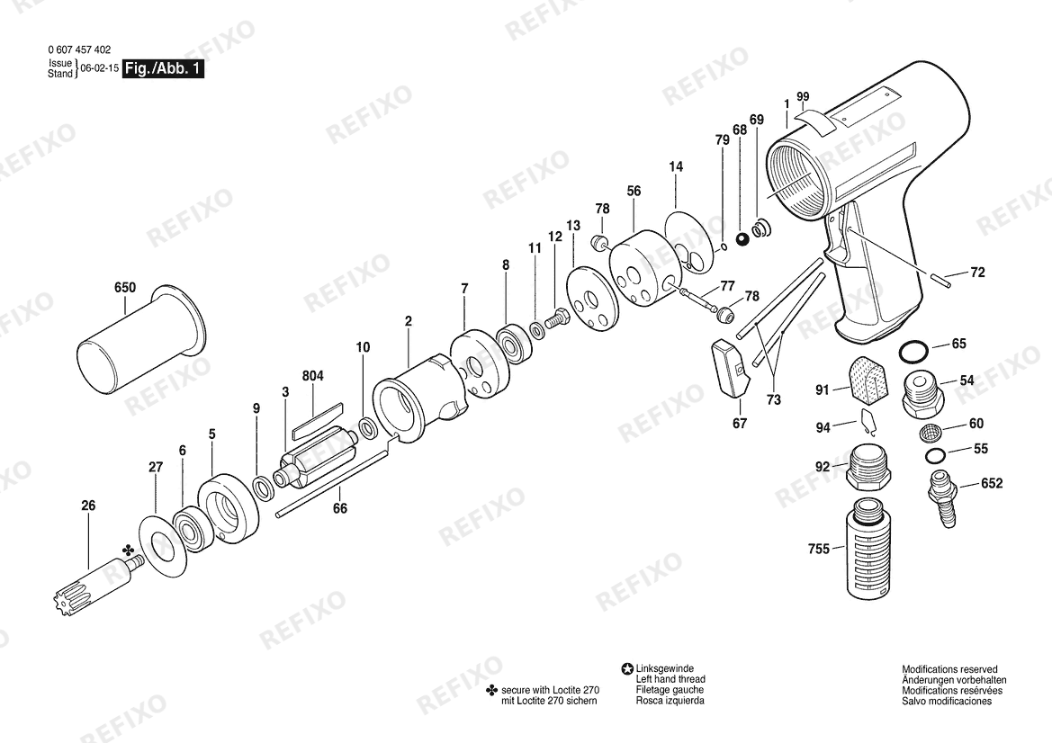 Bosch Pw- дрель -Ind 740W SSR OEM (0 607 457 402) — схема запчастей