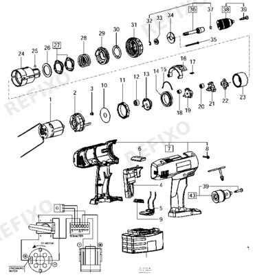 Festool TDD 14,4 ES - аккумуляторный шуруповёрт 488750 — схема запчастей