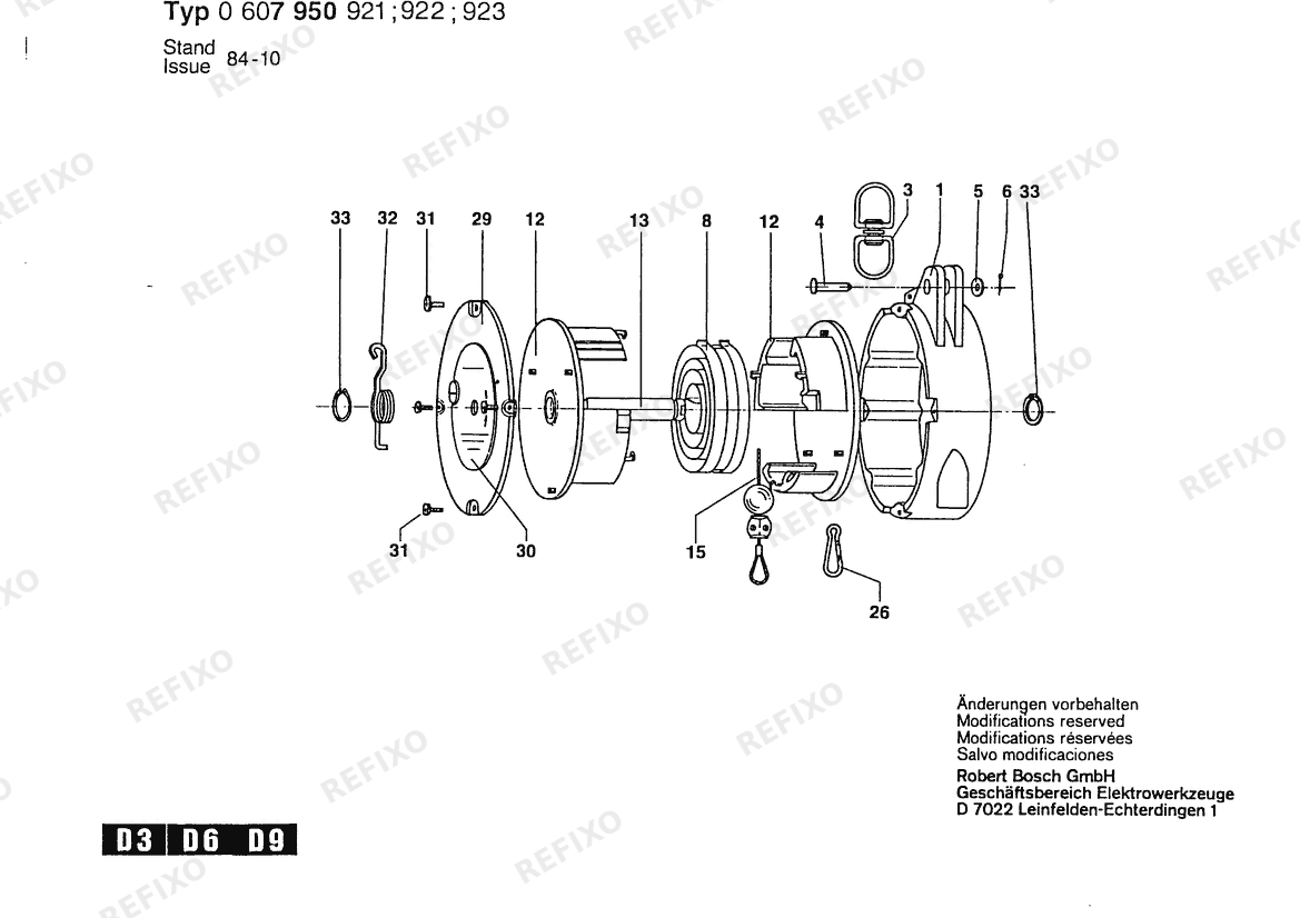Bosch Federzug BPT (0 607 950 923) — схема запчастей