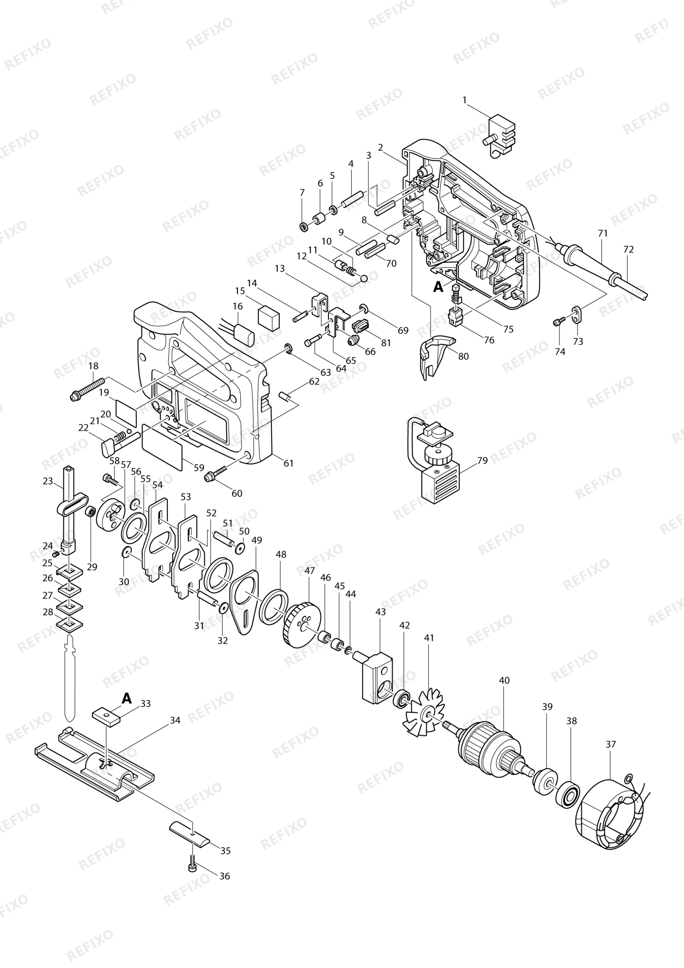 MAKITA 4302C — схема запчастей