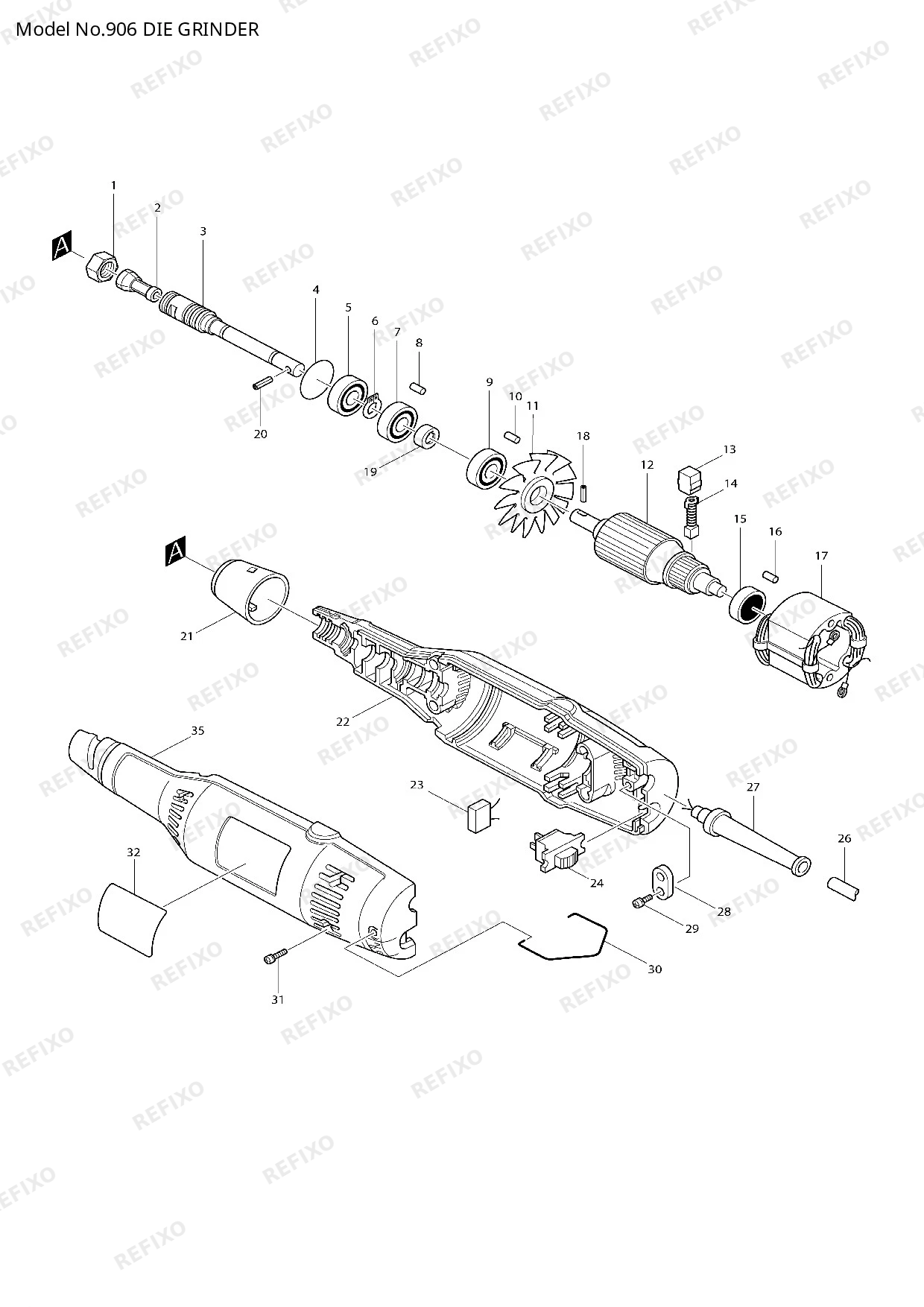 MAKITA 906 — схема запчастей
