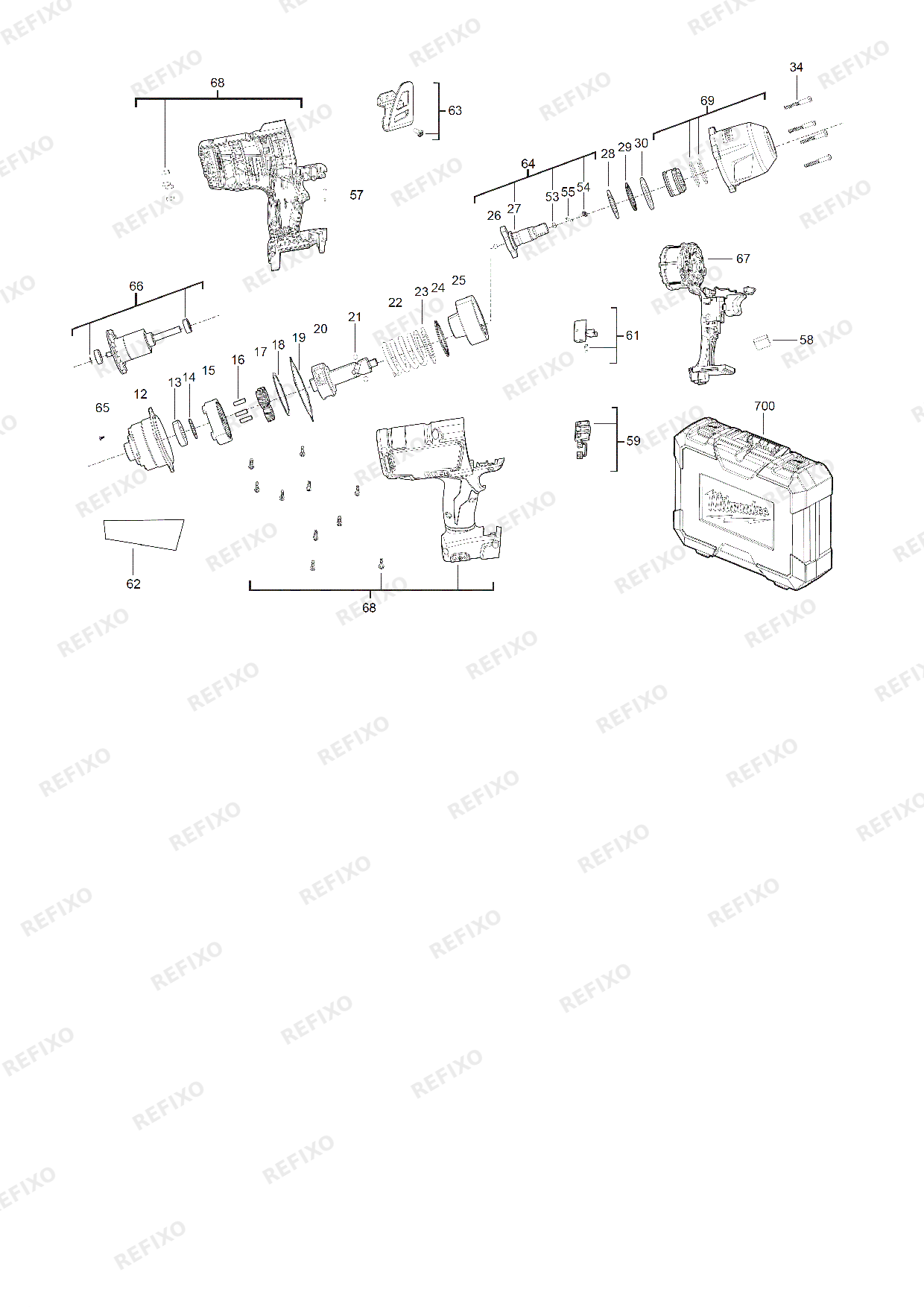 MILWAUKEE M18CHIWP12 502X GB2 4933448153 4000456971 — схема запчастей