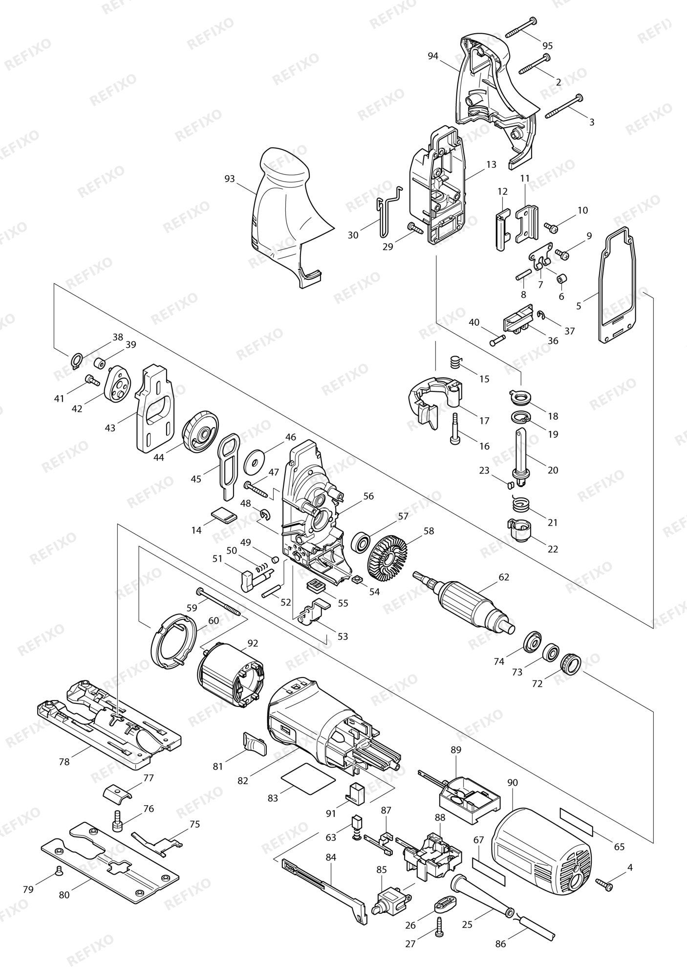 MAKITA 4341T — схема запчастей