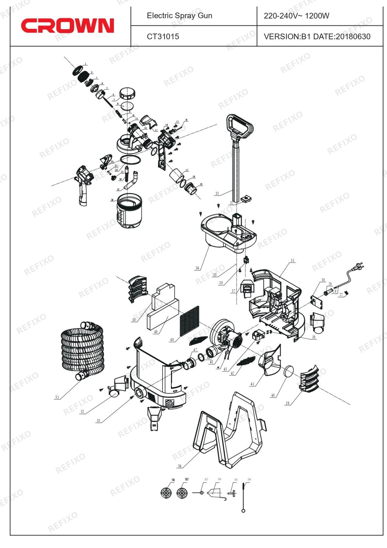 CROWN CT31015 — схема запчастей