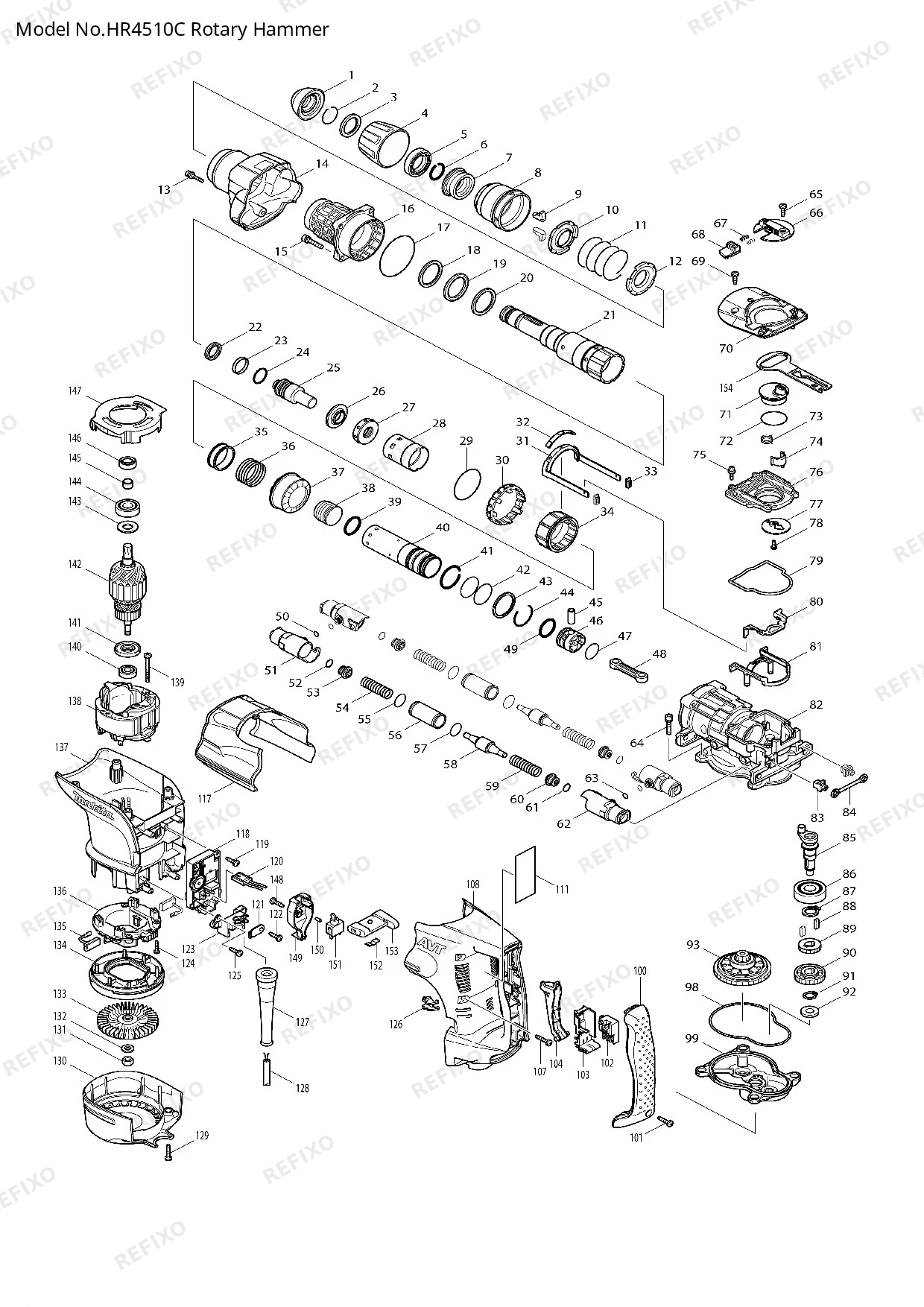 MAKITA HR4510C — схема запчастей