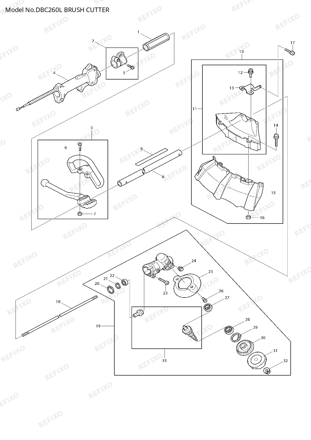 MAKITA DBC260L — схема запчастей