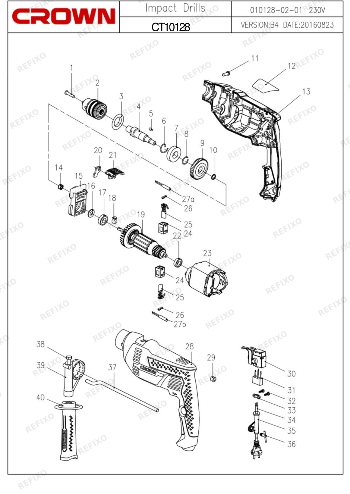 CROWN CT10128 (с_н 19...) — схема запчастей