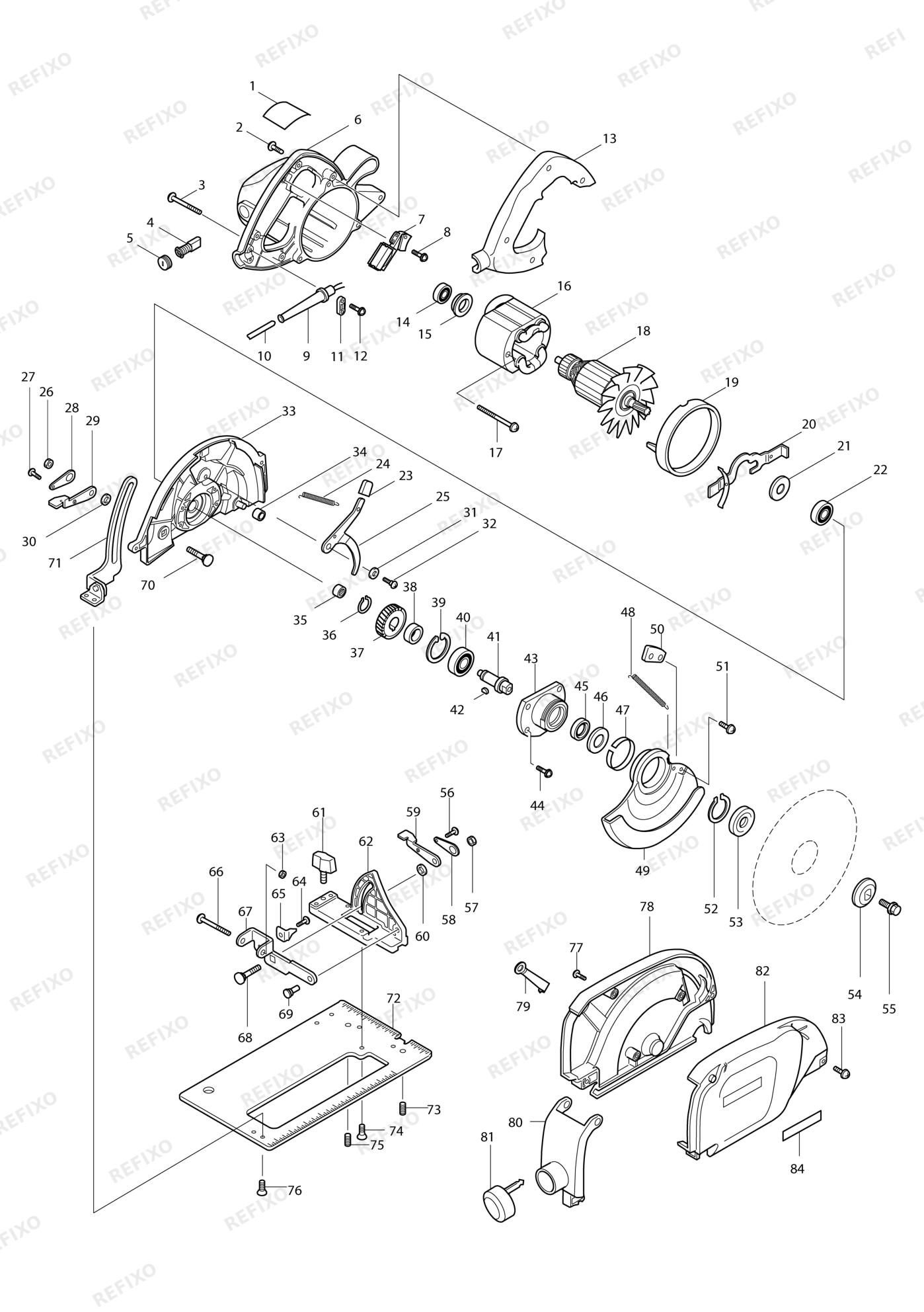 MAKITA 5057KB — схема запчастей