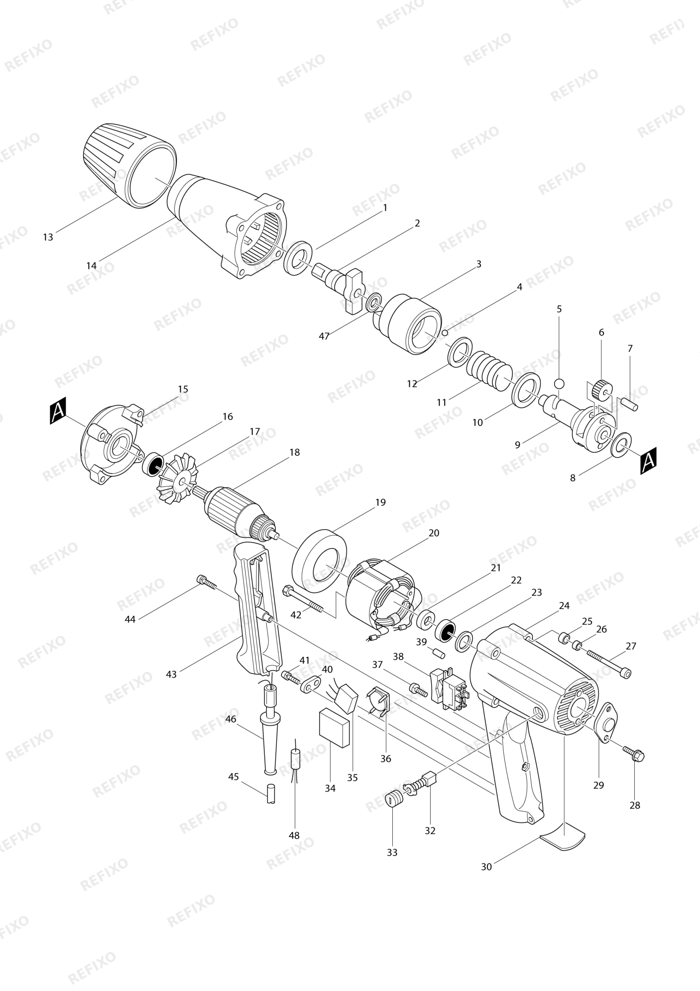 MAKITA 6905B — схема запчастей