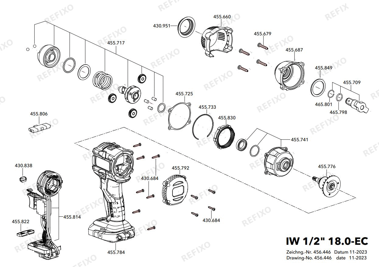 Flex IW 12 18.0-EC5.0 набор — схема запчастей