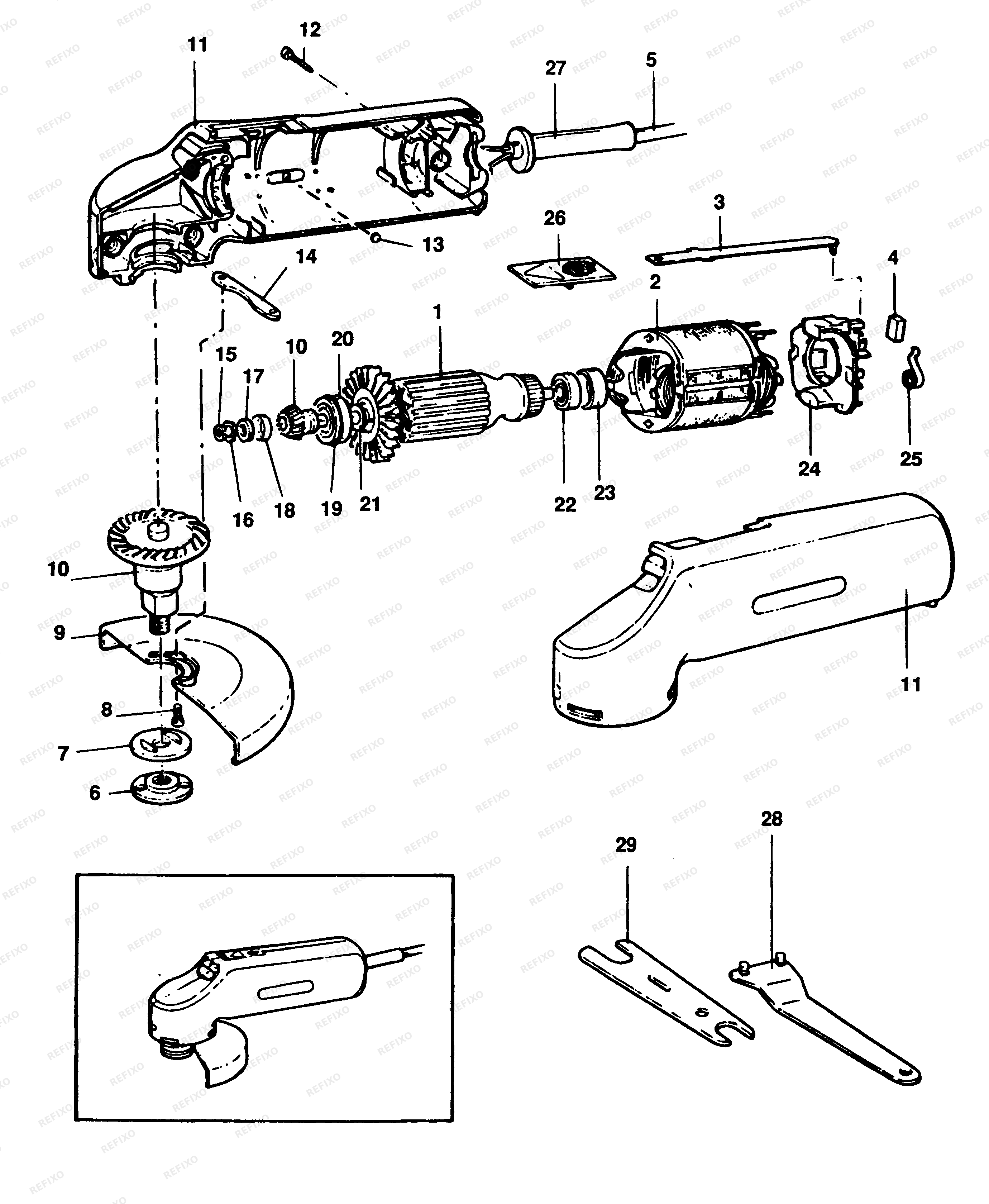 Black&Decker ШЛИФОВАЛЬНЫЙ СТАНОК BD5 — схема запчастей