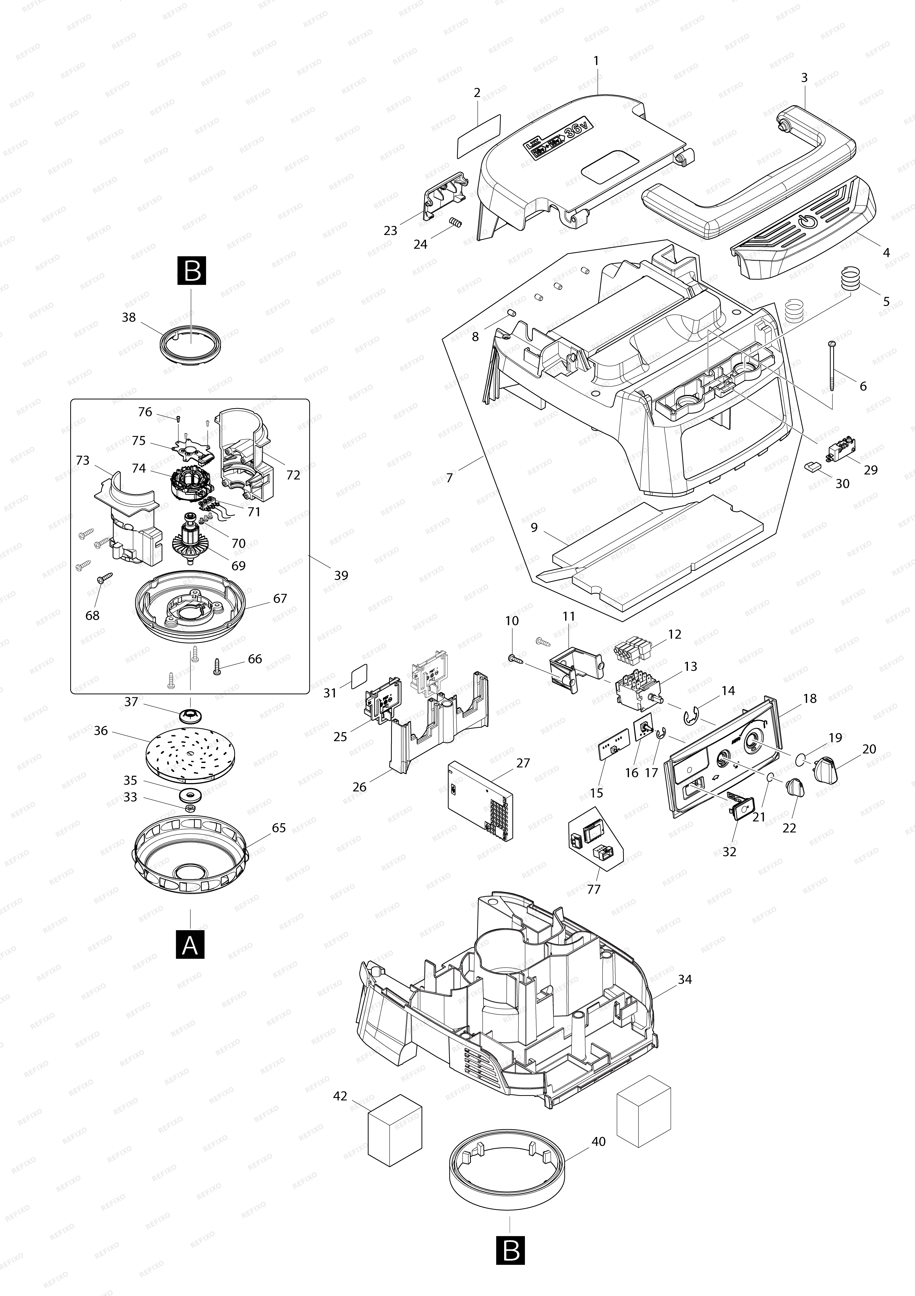 MAKITA DVC157L — схема запчастей