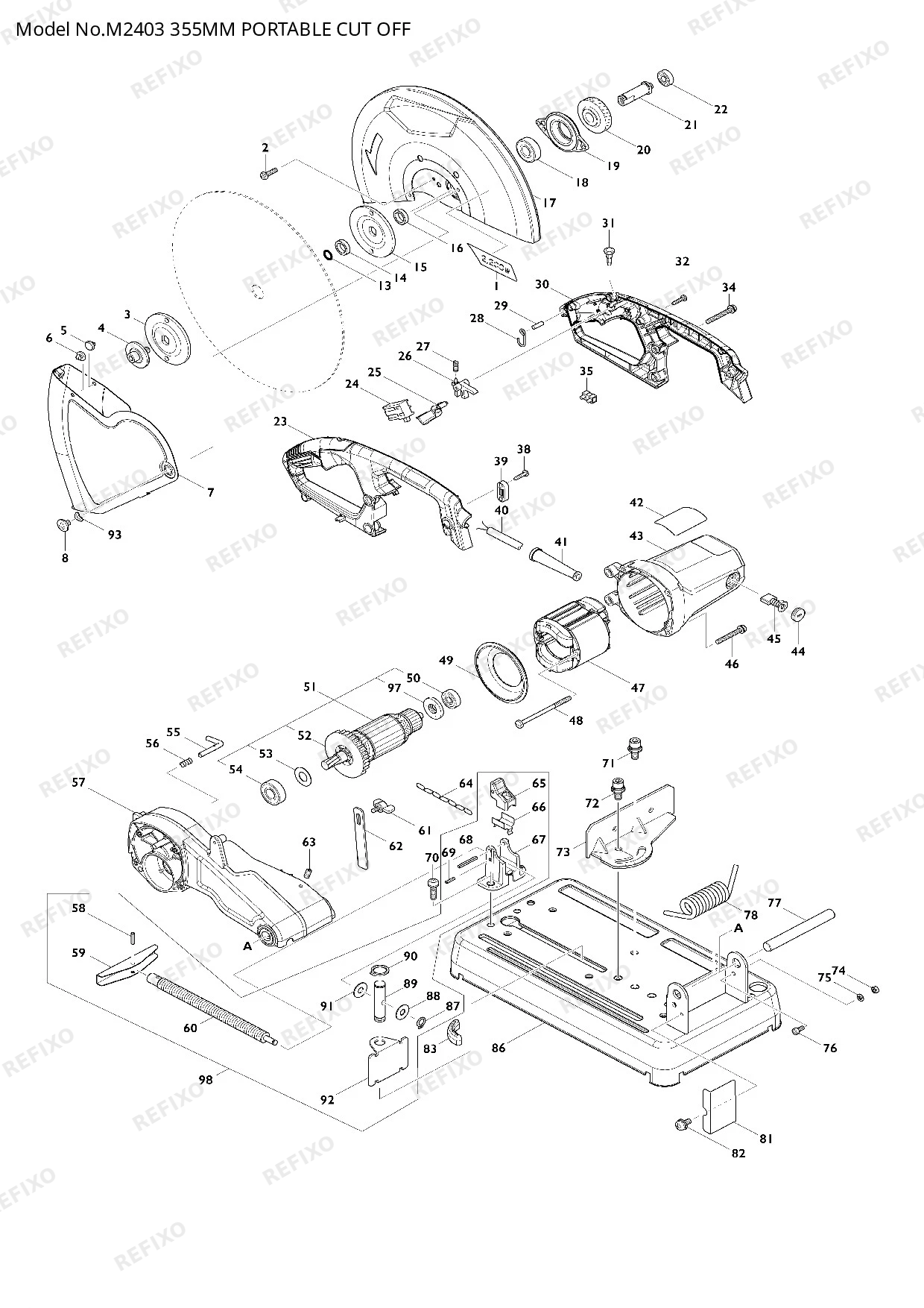 MAKITA M2403 — схема запчастей