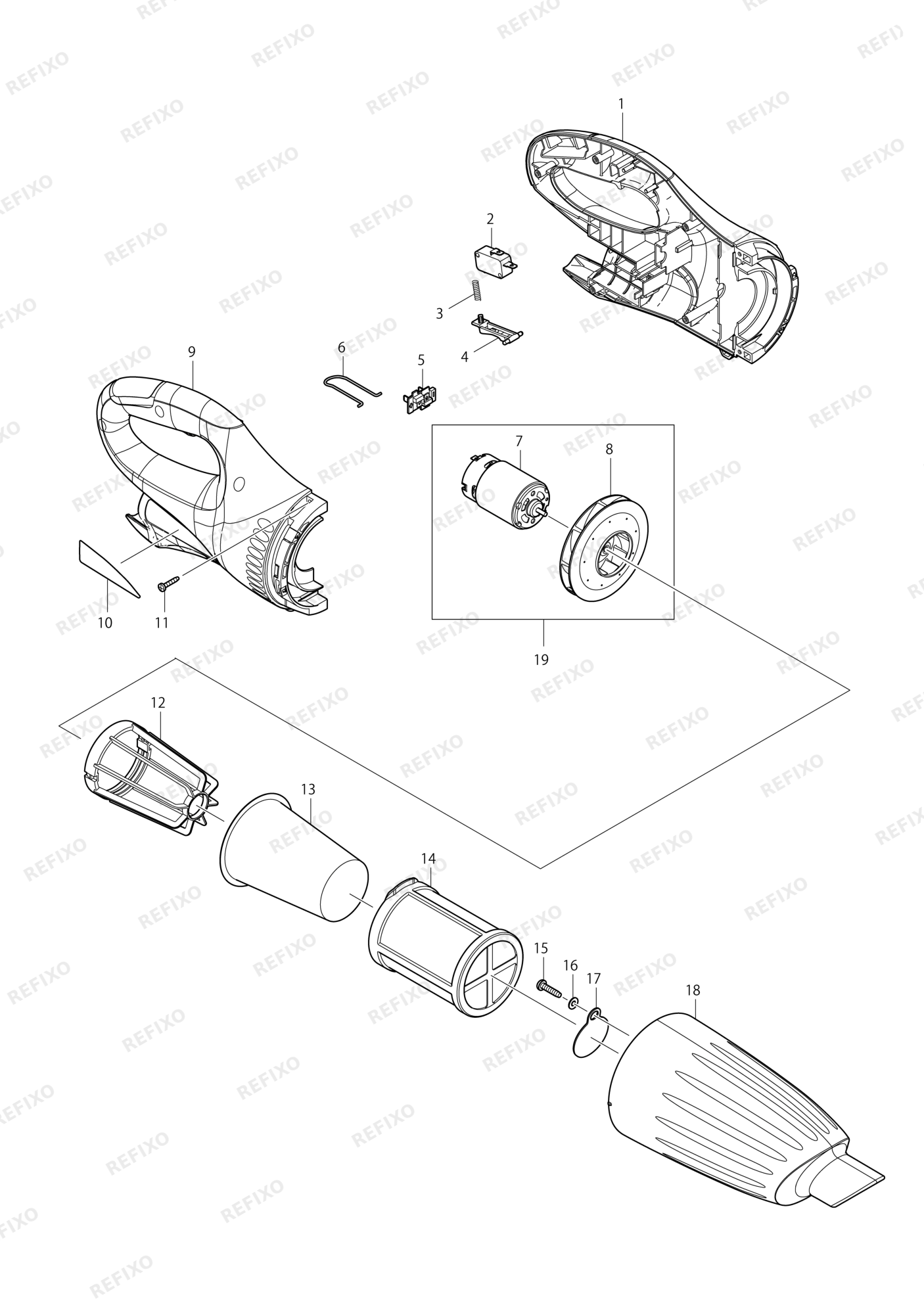 MAKITA CL100D — схема запчастей