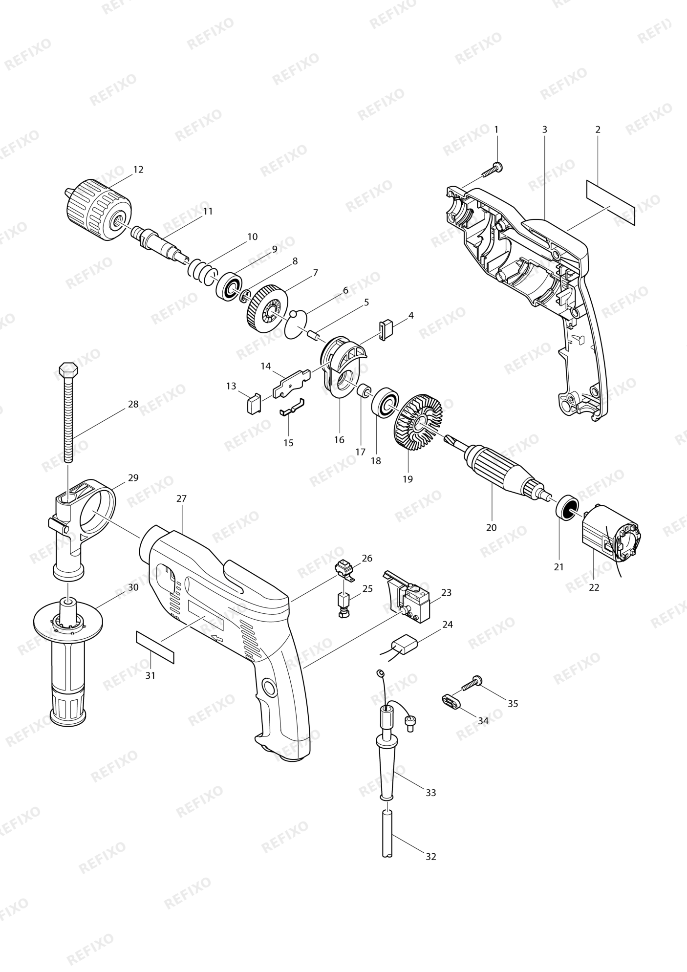MAKITA 8451 — схема запчастей