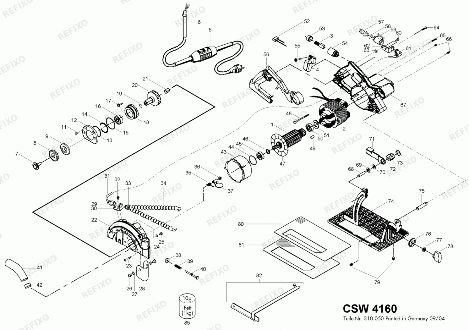 Flex CSW 4160 230CEE-PRCD 311154 — схема запчастей