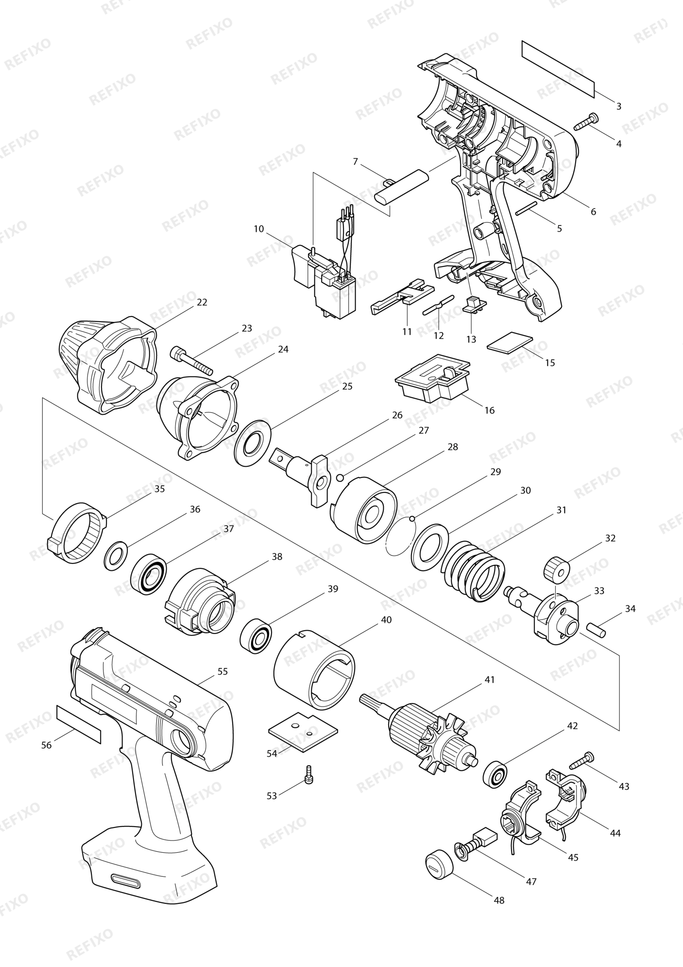 MAKITA BTW200 — схема запчастей