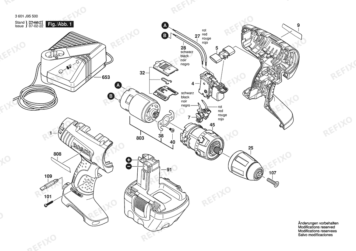 Bosch Аккумуляторный шуруповёрт GSR 12 V | 12 V | 009 - CN (3 601 J95 580) — схема запчастей