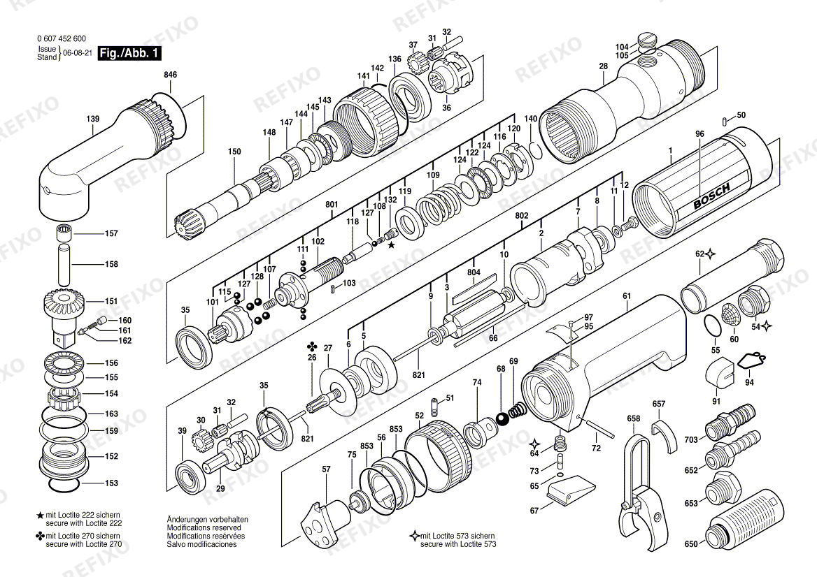 Bosch Pw-Winkelschrauber-Ind 550 WATT-SERIE (0 607 452 600) — схема запчастей