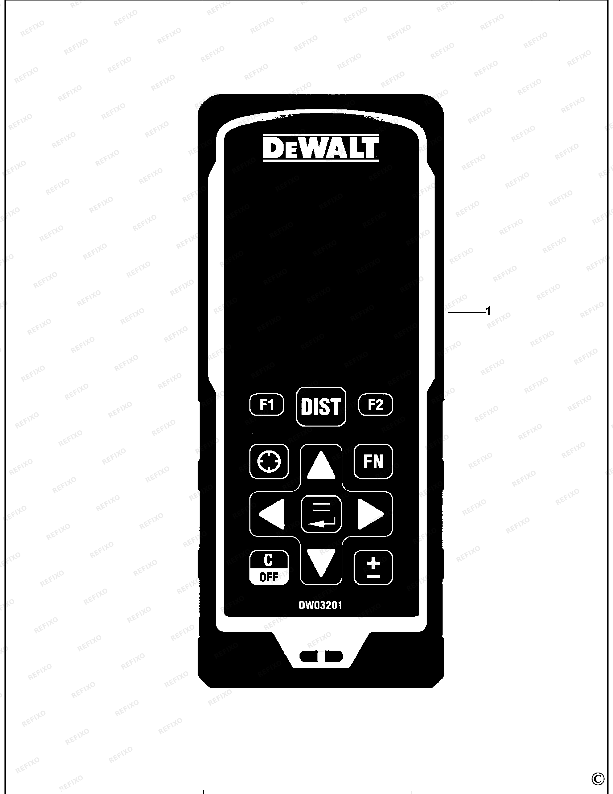 DeWalt ЛАЗЕРНЫЙ ДАЛЬНОМЕР DW03201 — схема запчастей