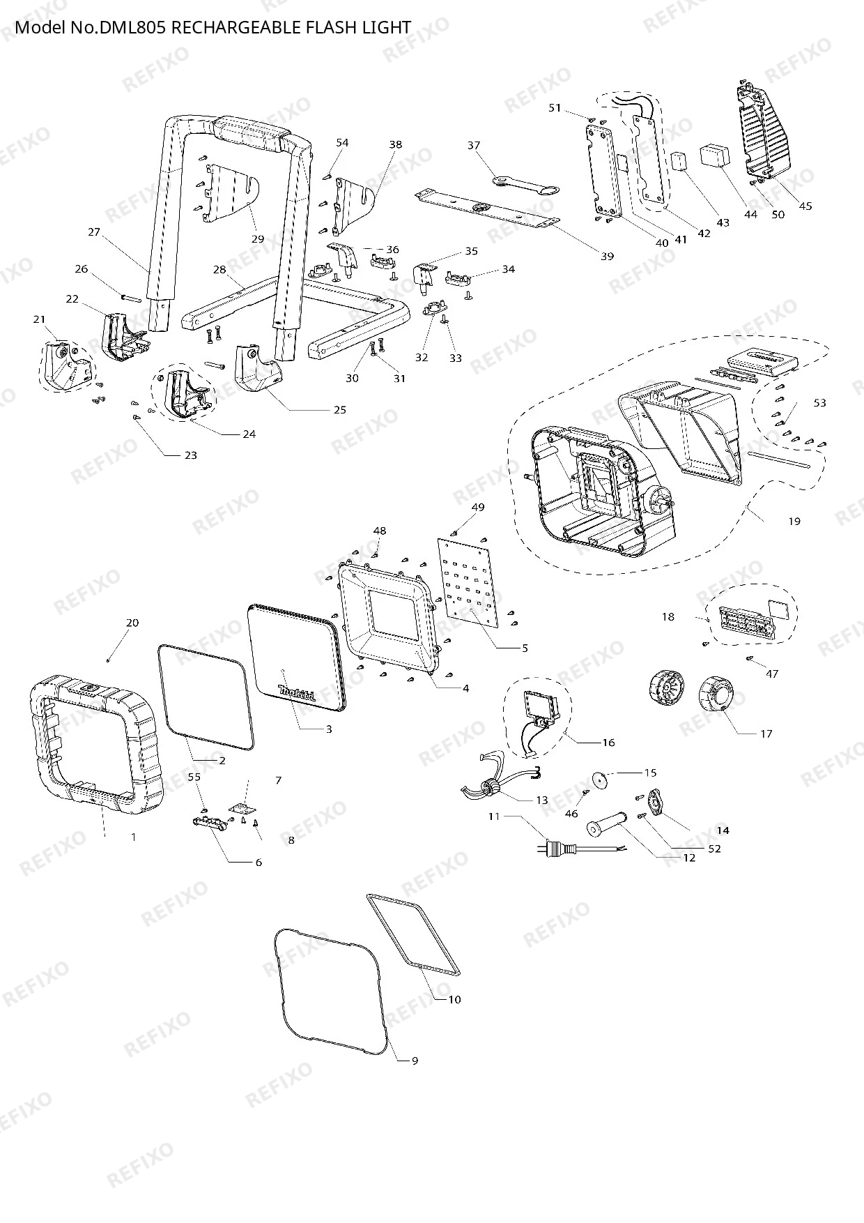 MAKITA DML805 — схема запчастей