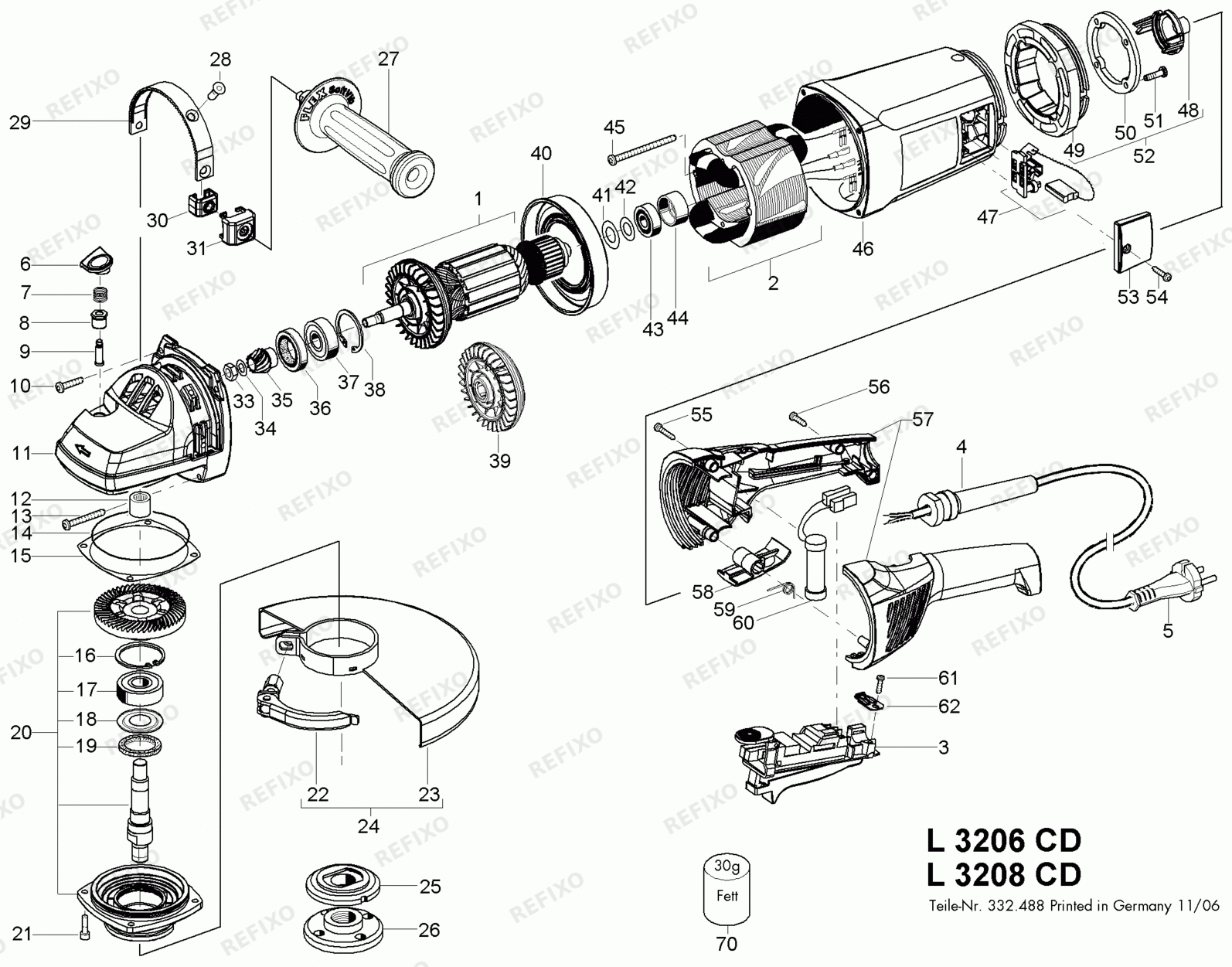 Flex L 3208 CD 230CEE 322725 — схема запчастей