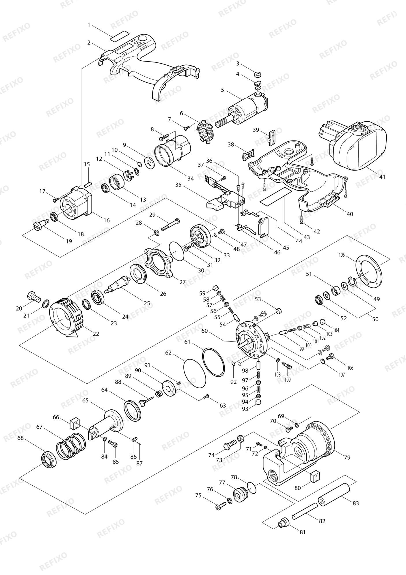MAKITA SC190D — схема запчастей