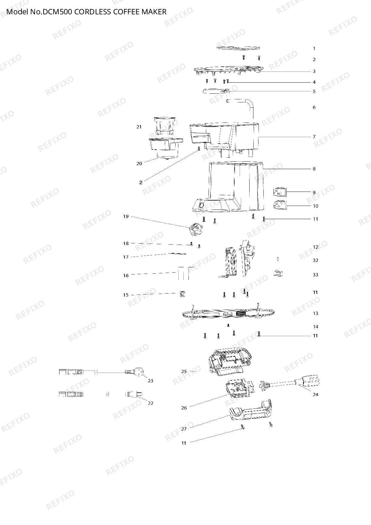 MAKITA DCM500 — схема запчастей