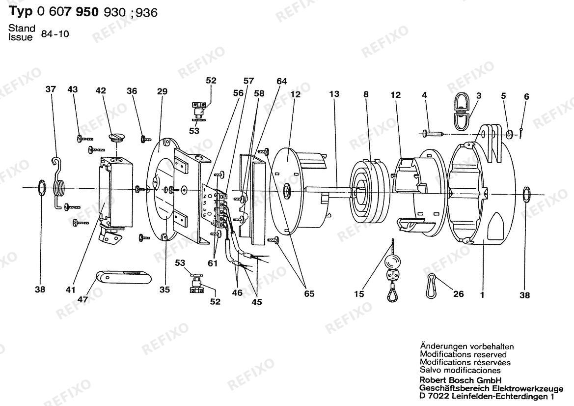 Bosch Federzug DL (0 607 950 936) — схема запчастей