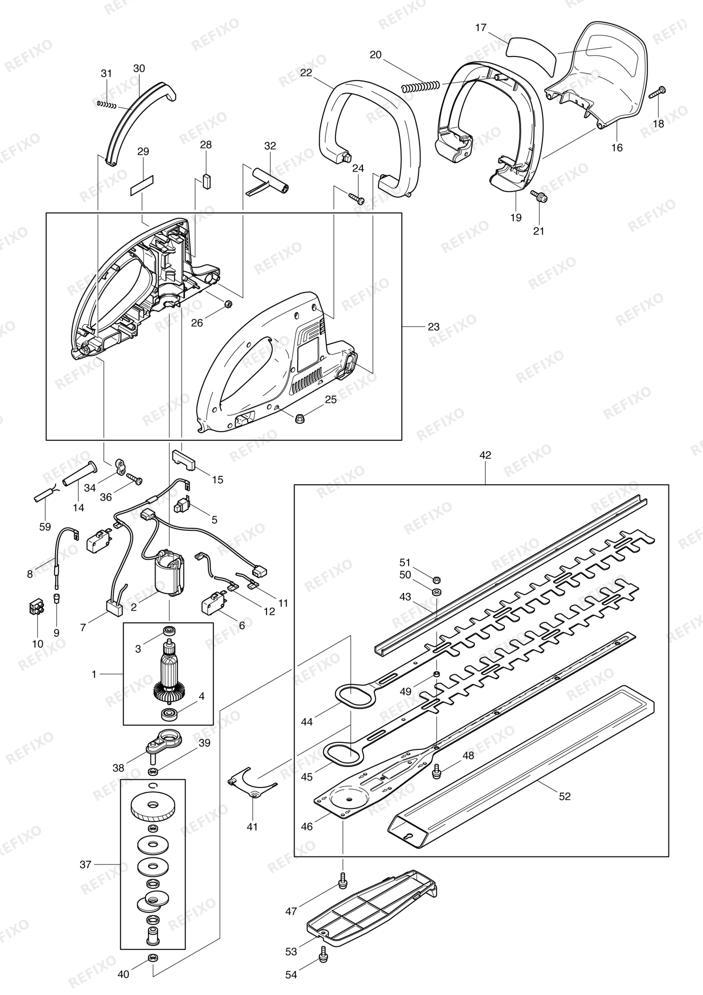 MAKITA UH5550 — схема запчастей