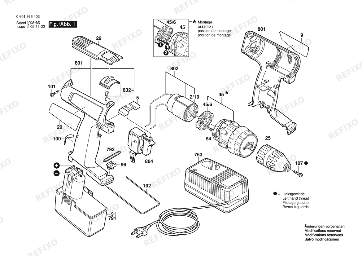 Bosch Аккумуляторный - шуруповёрт GSR 14,4 VES-2 | 14.4 V | 001 - EU (0 601 936 4A1) — схема запчастей