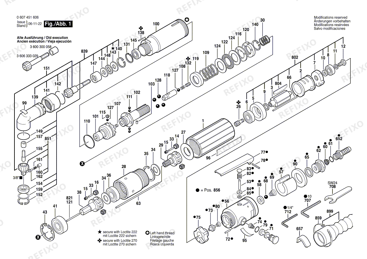 Bosch Pw-Winkelschrauber-Ind 370 WATT-SERIE (0 607 451 606) — схема запчастей