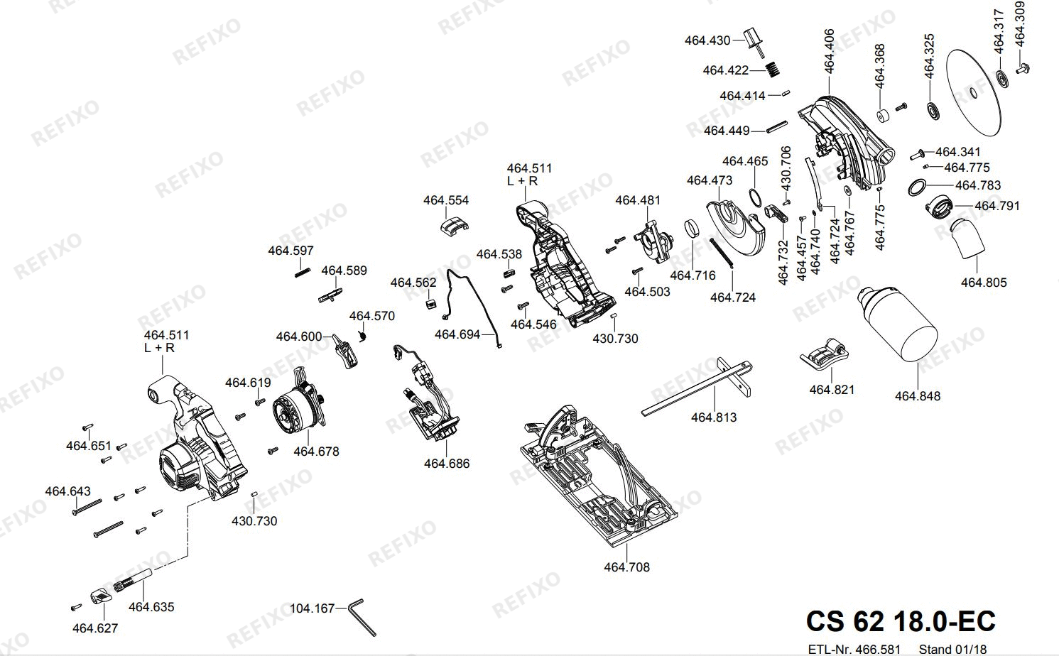 Flex CS 62 18.0-EC C — схема запчастей
