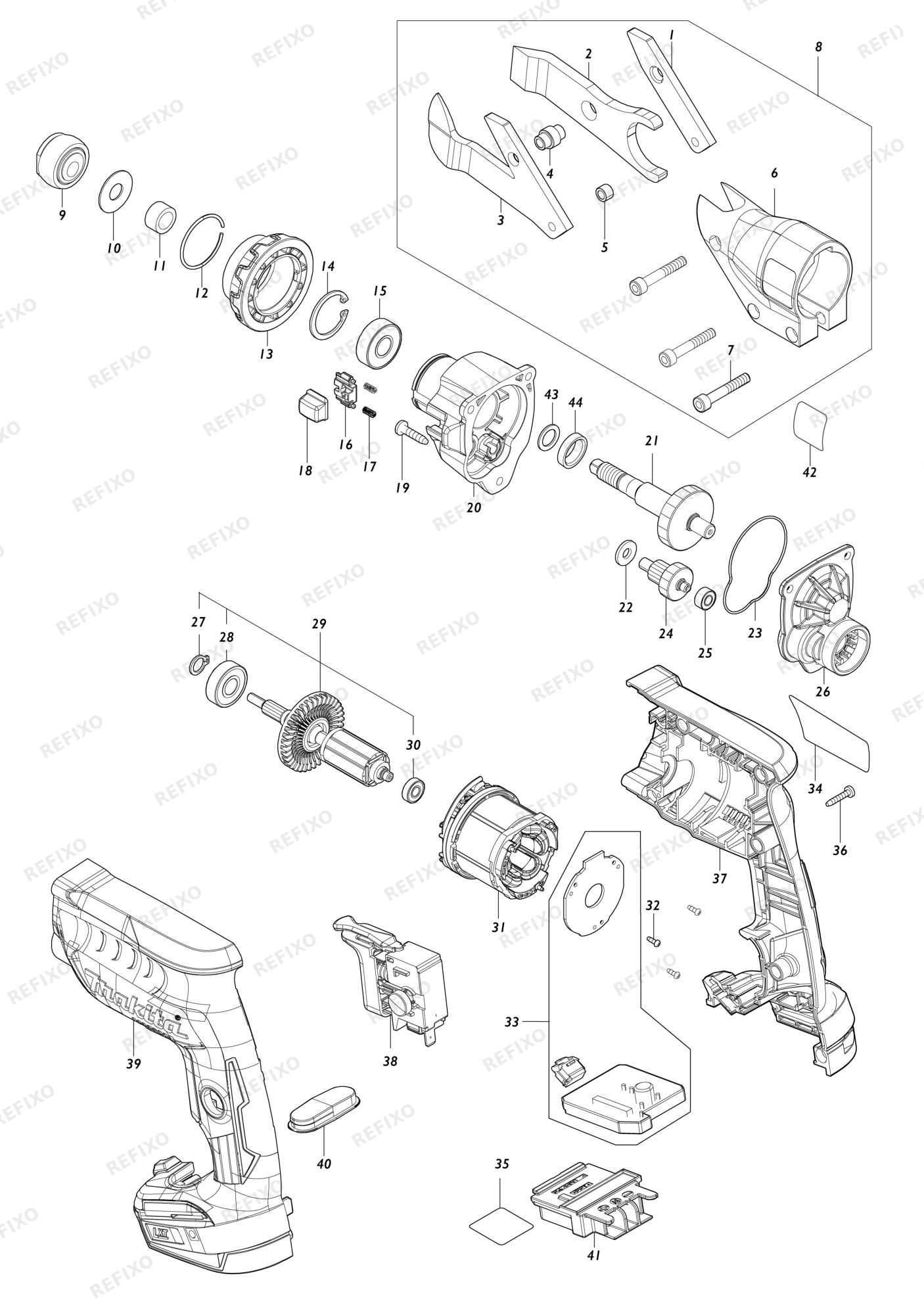 MAKITA DJS131 — схема запчастей