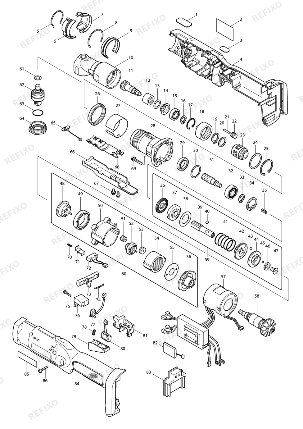MAKITA DFL400F — схема запчастей