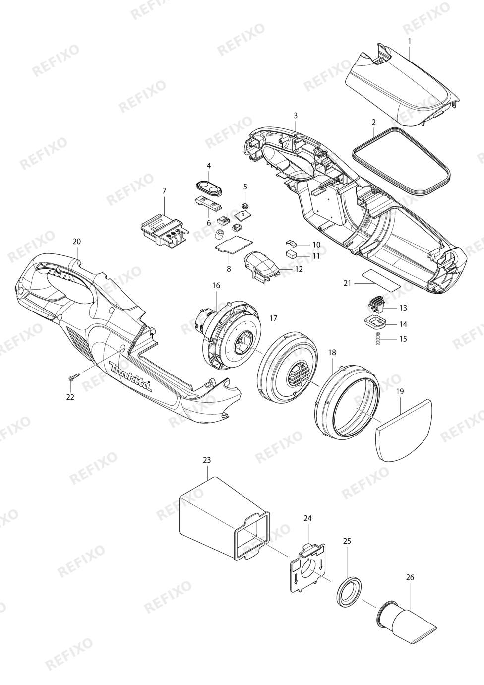 MAKITA BCL182 — схема запчастей