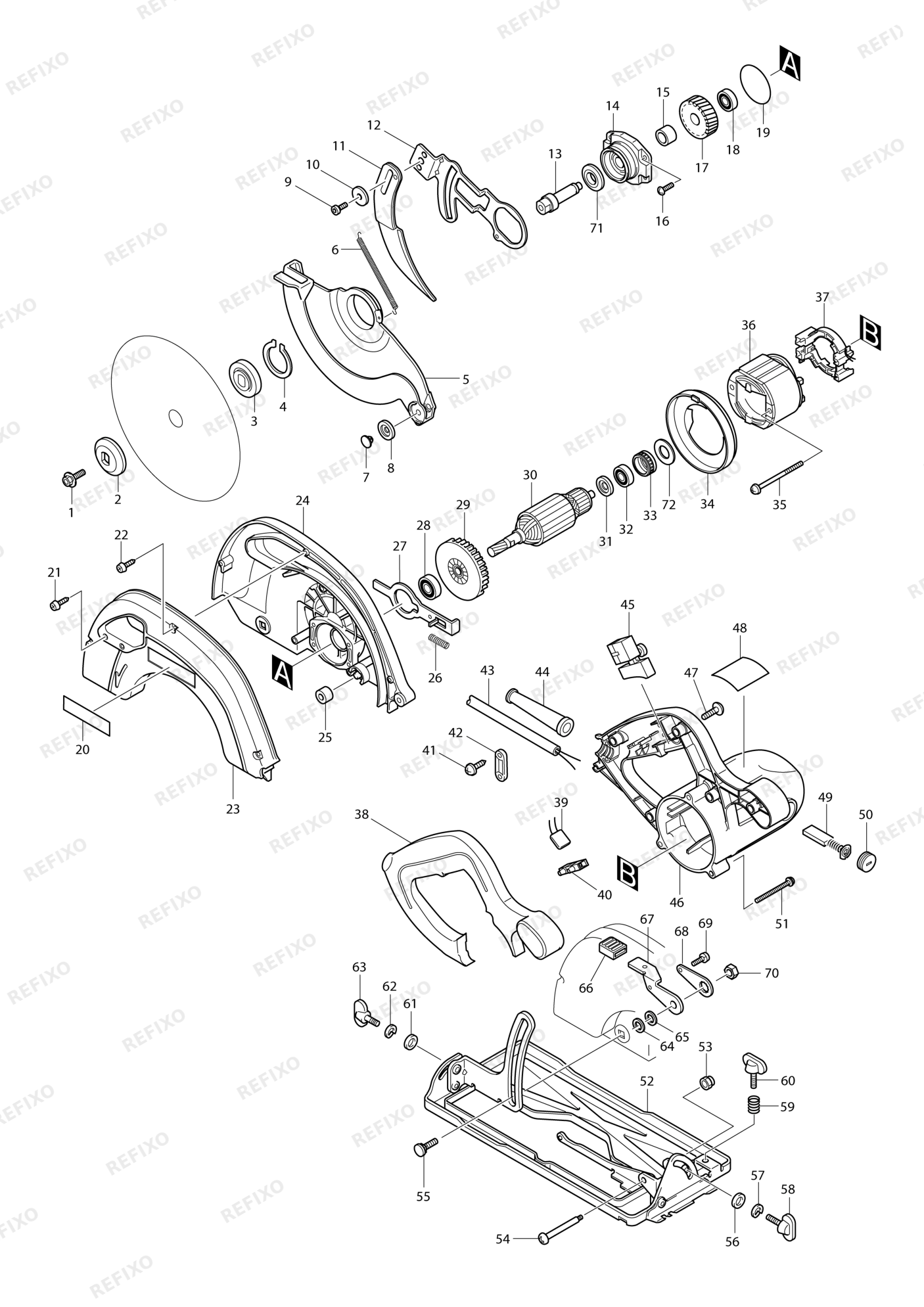 MAKITA 5704R — схема запчастей