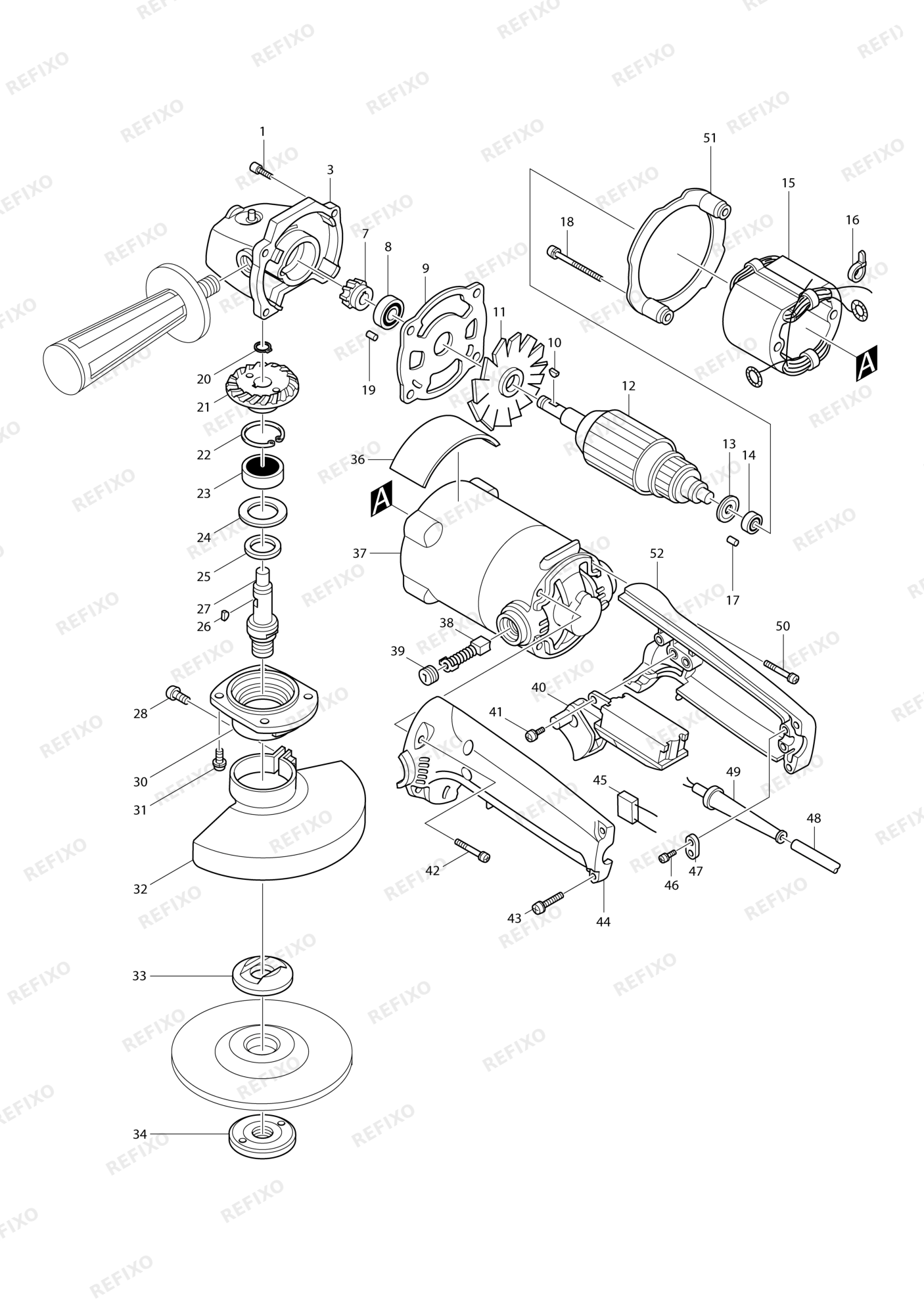 MAKITA 9005B — схема запчастей