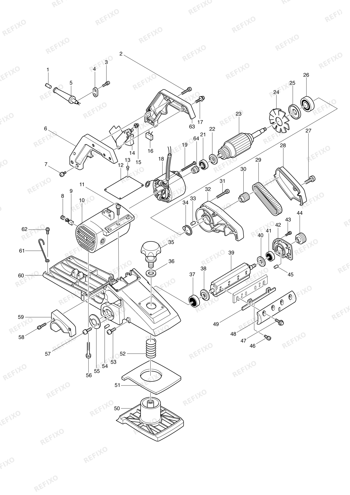 MAKITA 1805B — схема запчастей