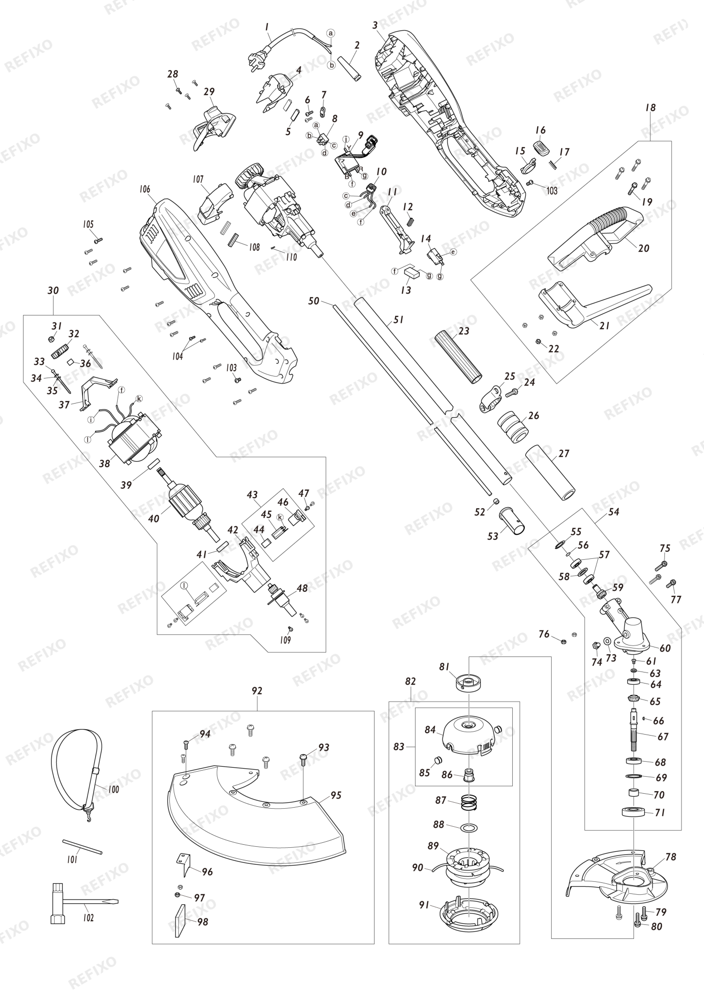 MAKITA UR3502 — схема запчастей