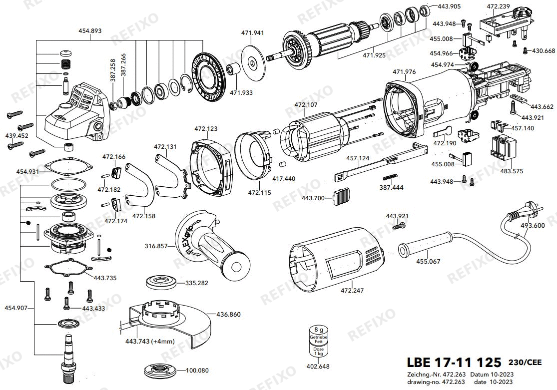 Flex LBE 17-11 125 230CEE — схема запчастей