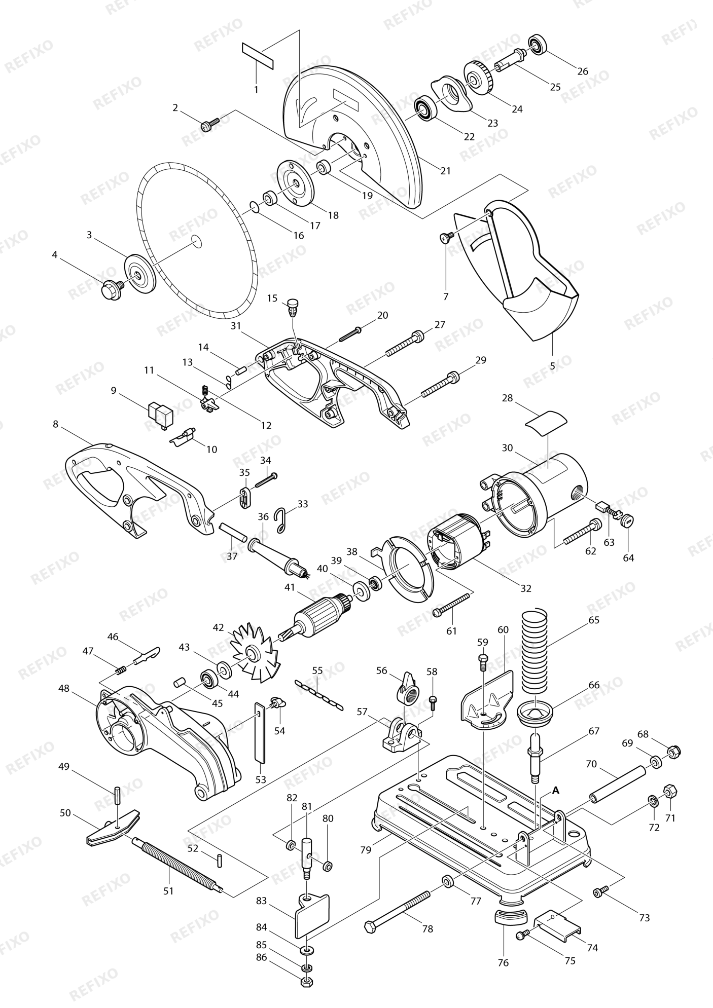 MAKITA 2414NB — схема запчастей