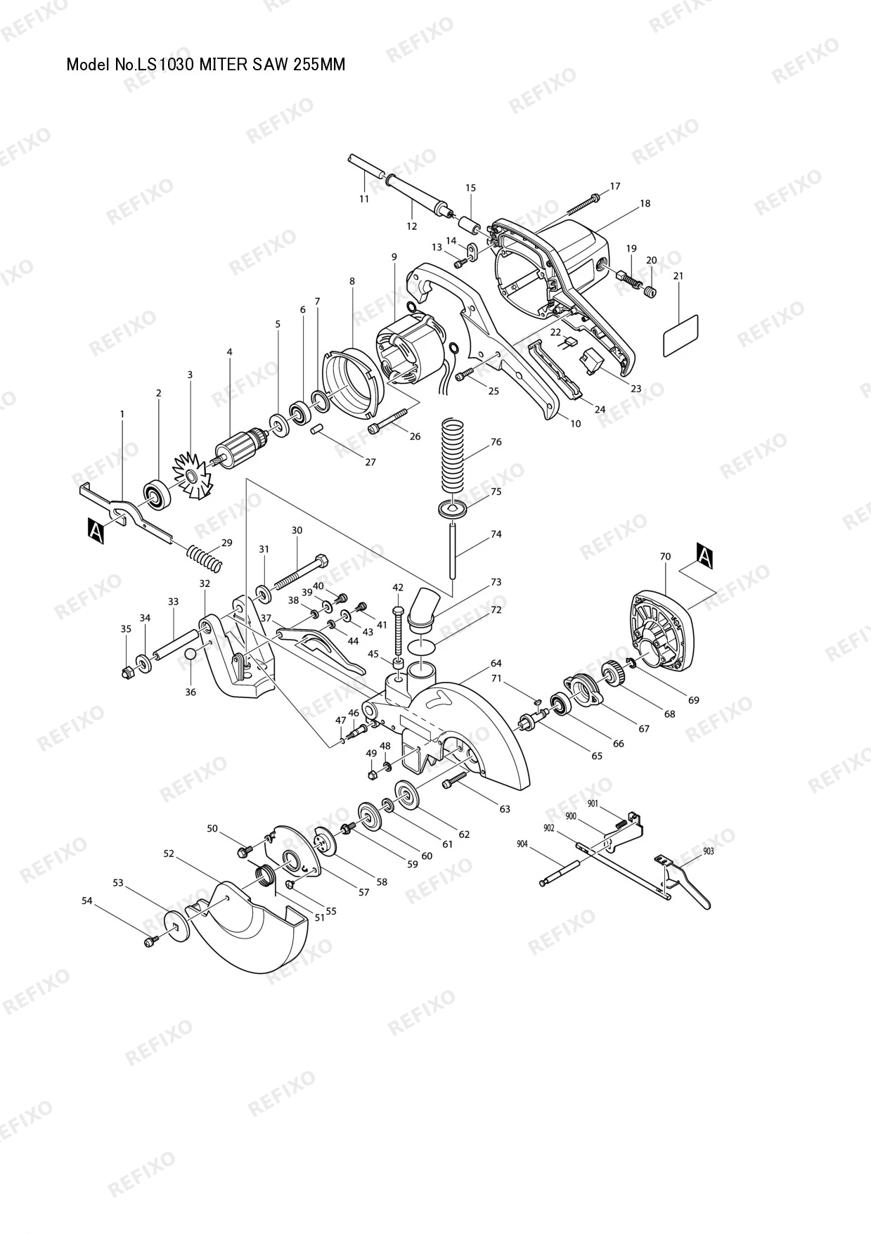MAKITA LS1030 — схема запчастей
