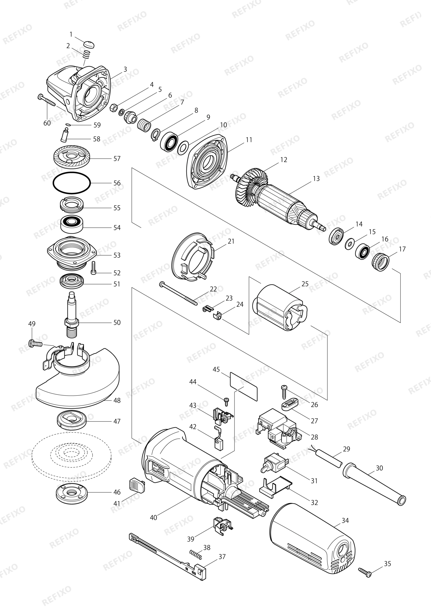 MAKITA 9565H — схема запчастей