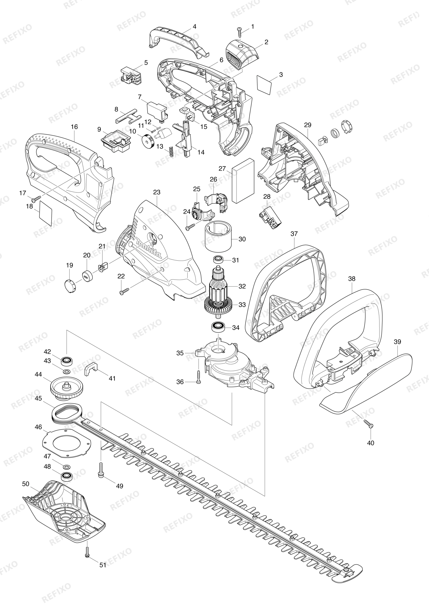 MAKITA UH650D — схема запчастей