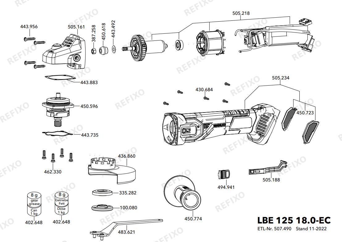 Flex LBE 125 18.0-EC C — схема запчастей