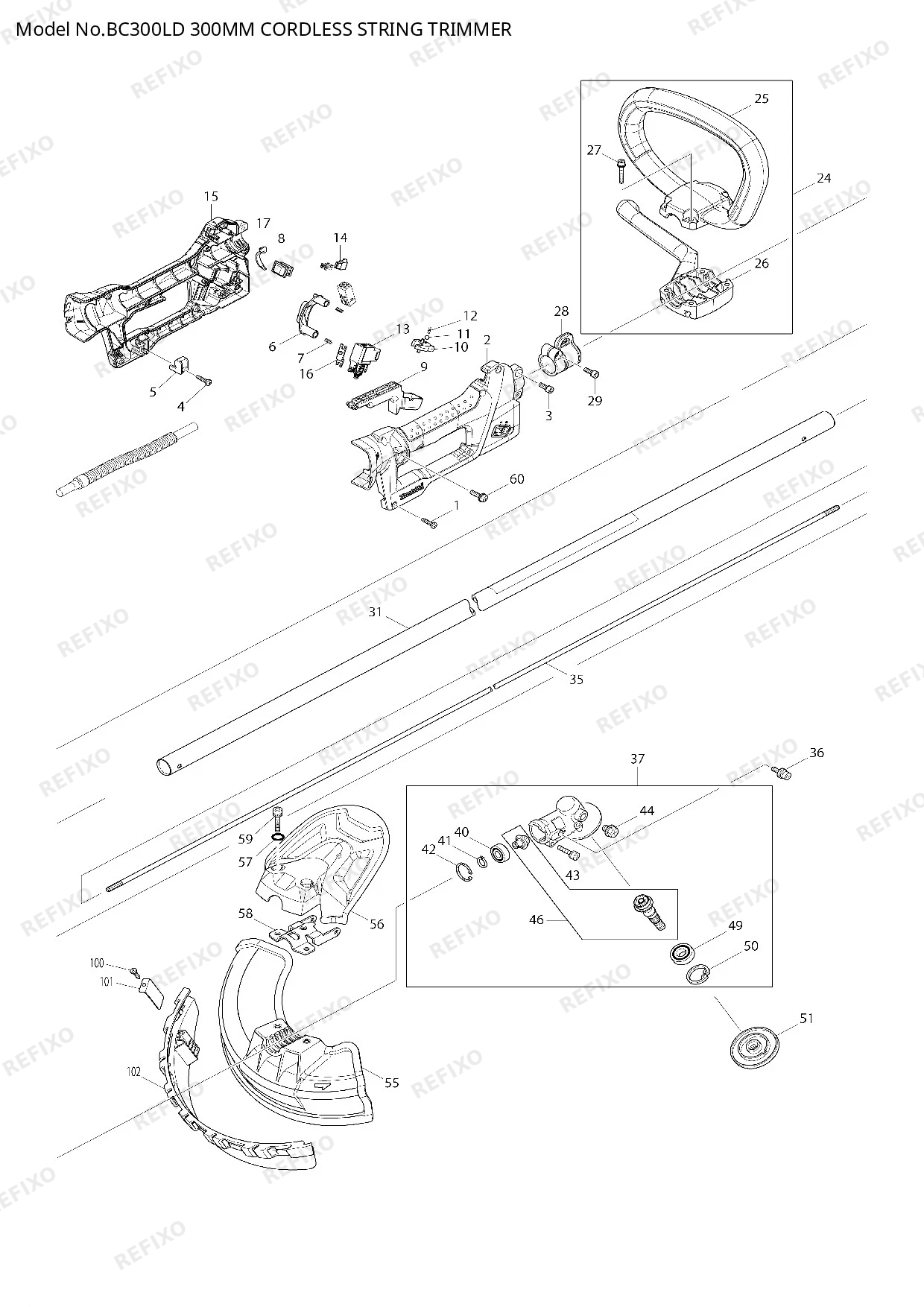 MAKITA BC300LD — схема запчастей