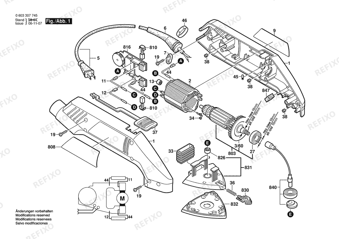 Bosch Hw-Deltaschleifer PDA 120 E | 115 V | 030 - CA (0 603 307 745) — схема запчастей