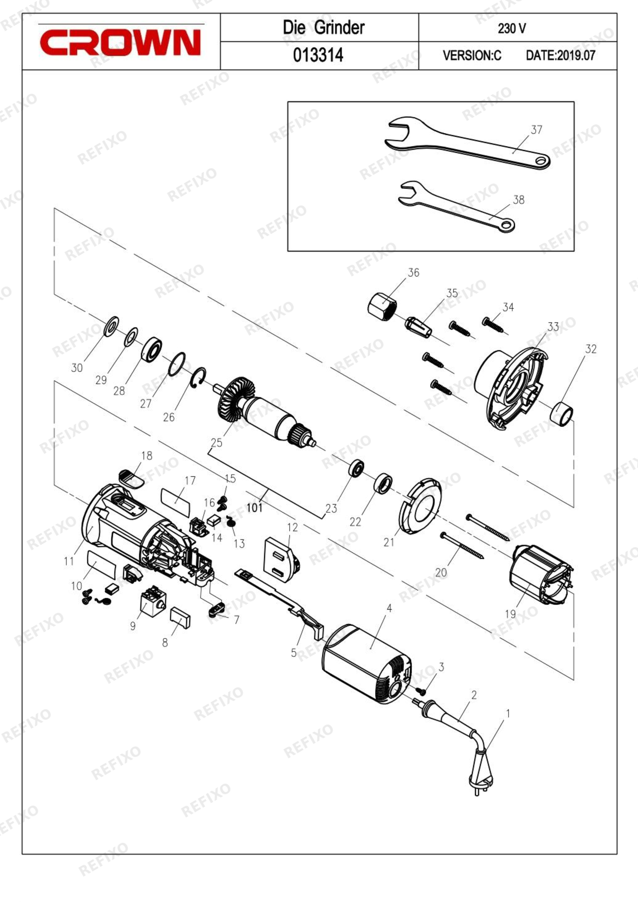 CROWN CT13314 — схема запчастей