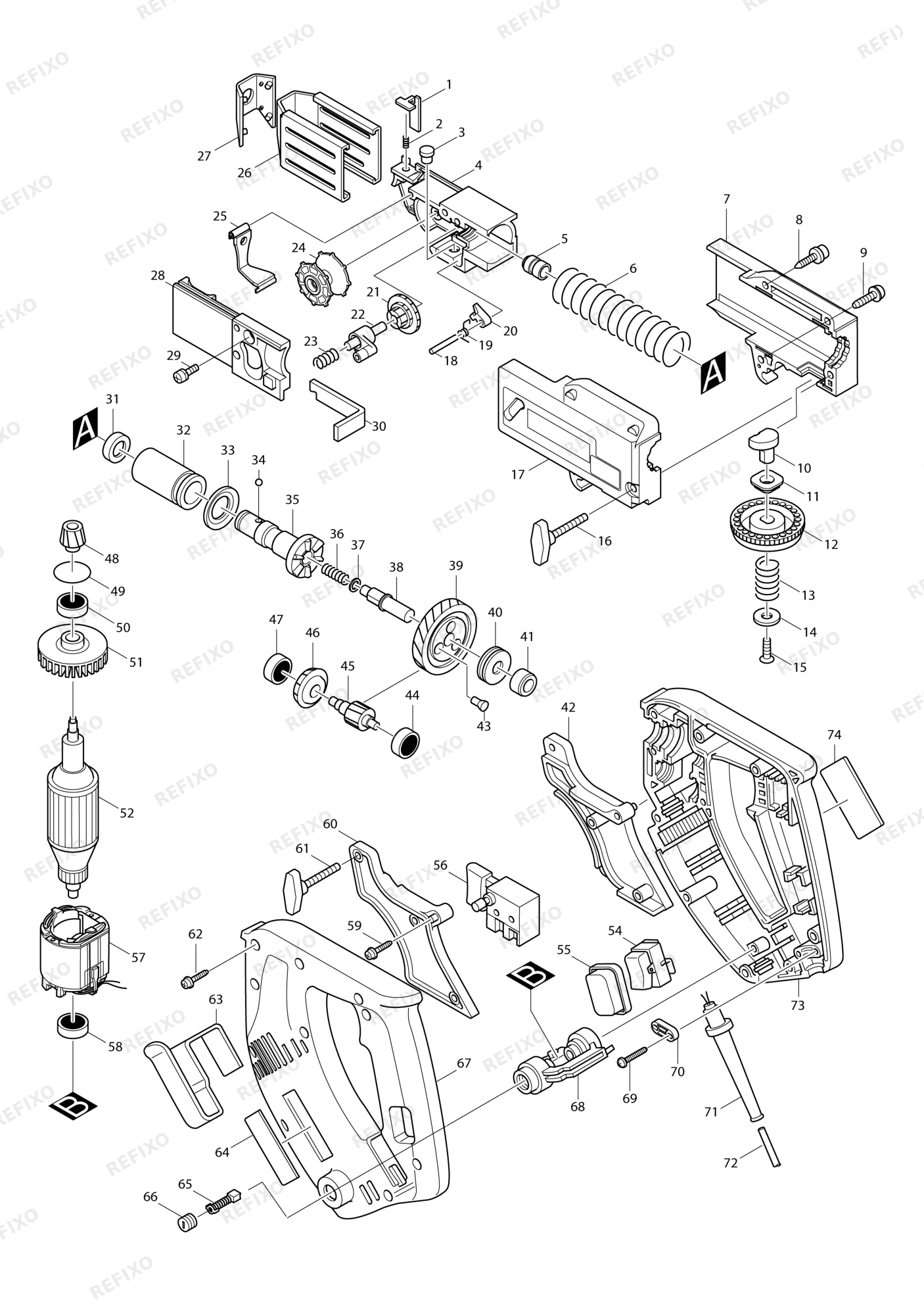 MAKITA 6833 — схема запчастей